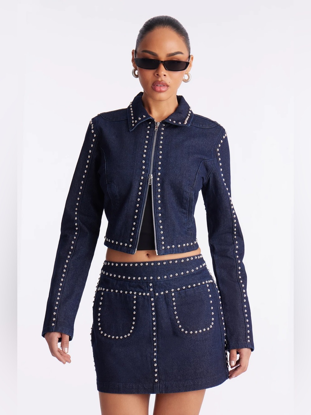 Stars Align Studded Denim Jacket